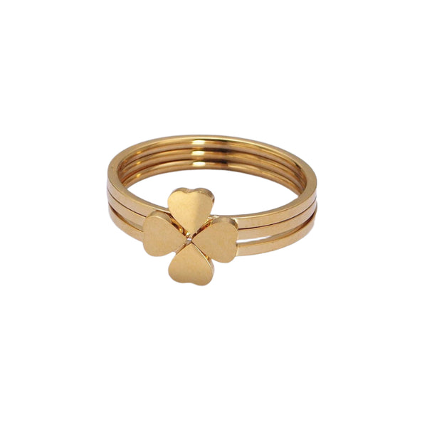 4-leaf Clover Ring in Three Rings