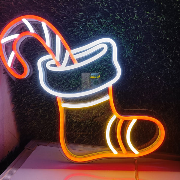 Santa Shoes Neon Light